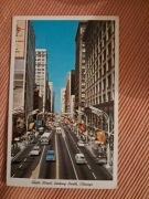 Chicago lata 60. postcard State Street looking North from Van Buren Street