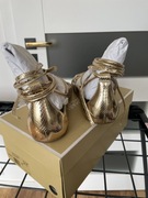 Michael Kors złote wężowe sandałki wiązane 40,5 9,5M nowe skóra