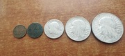 1933 rok zestaw 2 zl 5 zł 10 zl  głowa kobiety 1 gr 2 gr