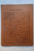 Przedwojenny zeszyt z mapą Polski 1938/39 z pieczątką Kraków, Krupnicza 12
