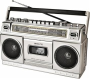 RADIO Retro Vintage w Stylu Lat 80, Magnetofon Kasetowy, BT, FM, AM, USB/SD