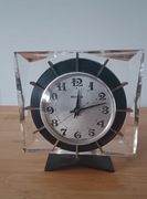 Radziecki Zegar Biurkowy Mołnia, Transparentna Obudowa, Sprawny, Vintage