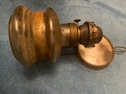 vintage PRL Lampa naftowa ze szkła z lustrem