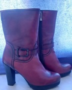 zimowe  skórzane  botki 