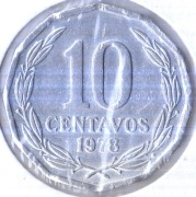 CHILE 10 centavos 1978, KM# 205a, AU