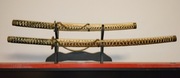 Zestaw 2 MIECZY, SAMURAJSKIE, stojak katana, NOWE