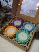 Zestaw świec tea-light. Świąteczna dekoracja. Prezent.