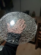 Duża szklana patera na trzech nóżkach.Vintage .Nr1