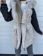 Kurtka damska parka z futerkiem ocieplana/zima