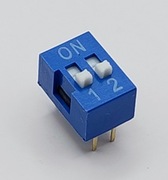 DIP switch 2 pozycyjny, do druku, niebieski
