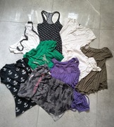 Zestaw ciuchów S/M paka ubrań koszulki krótki rękaw bluzki T-shirty 9 szt