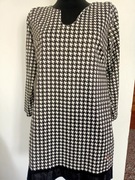 Bluzka tunika pepitka czarno-biała