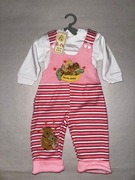 Śpioszki niemowlęce komplet, r. 62 różowo - biały