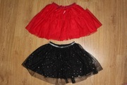 spódniczki dziewczęce komplet 128 czerwona + czarna