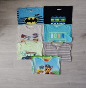 Koszulki zestaw 7 sztuk t-shirty 122/128 dla chłopca Psi Patrol Batman