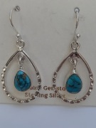 Kolczyki srebrne 925 z Blue Copper Turquoise