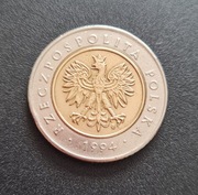 Moneta 5 zł z 1994 roku obiegowa 5zl złotych 1994r rok obiegowe 
