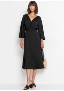 Bonprix czarna satynowa sukienka z węzłem rozm 40