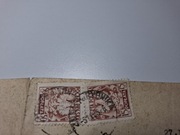 Znaczki dopłaty na dokumencie z 1956 roku