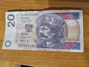 Banknot obiegowy 20zl Seria CE7555145