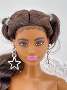 Kolczyki biżuteria dla lalki Barbie srebrne gwiazdy