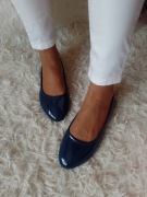 (39/40) Granatowe baleriny biznesowe, NOWE 