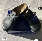 klapki Birkenstock Boston czarne skórzane