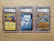 3x Karty Pokemon CGC Error - Pikachu Misalignment,  ex miscut 