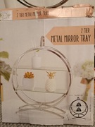 2 poziomowy metalowy, lustrzany regał. NOWY.