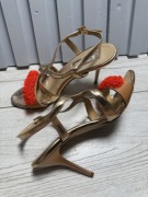 Pinko złote sandały *skóra Vero Cuoio r. 40 wkładka 26 cm Made in Italy