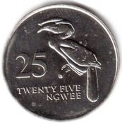 ZAMBIA 25 ngwee 1992, KM# 29, AU