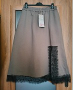 Spódnica damska midi – elegancka, koronka, gumka w pasie 