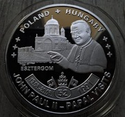 moneta srebrna 10 Franków 2007 Papież Jan Paweł II pielgrzymki POLSKA WĘGRY