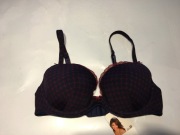 Granatowo-bordowy biustonosz Viania 75B bez fiszbiny