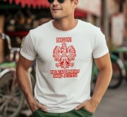 Koszulka biała męska nadruk orzeł biały - INK MASTER APPAREL 