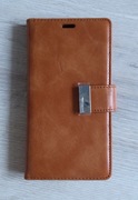 Brązowe skórzane etui z klapką zamykane MyGadget do iPhone XS / X