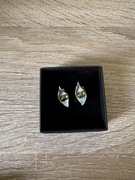 Kolczyki damskie srebrno- zielone