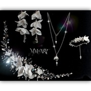 Komplet Biżuterii kolczyki naszyjnik bransoletka ozdoba do włosów MM-ART 