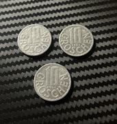 Zestaw - 3x stara moneta 10 groschen - Austria - 1990/1986/1979