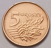 5 gr groszy 1991 r. b. ładna