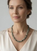 Unikatowy naszyjnik z agatem mszystym i zielonym agatem – rękodzieło