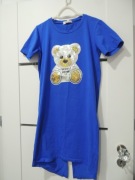 długa koszulka z krótkim rękawem miś t-shirt tunika z misiem S S/M