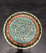 talerz ozdobny turecki, motyw kwiatowyszescioramiennej gwiazdy, majolika