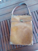 Stary skórzany tornister PRL lub wcześniej.