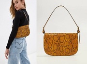 MANGO MNG żółta torebka NOWA baguette skóra węża