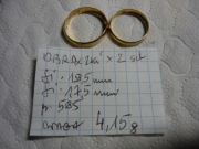 złote obrączkii pr.585 komplet 19,5 -17,5 mm