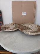 Zestaw 2 misek plecionych boho kosz na owoce taca dekoracyjna