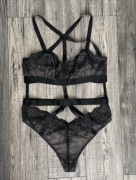 body Victoria’s Secret czarne koronkowe L