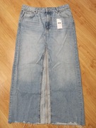 Spódnica jeansowa z rozcięciem L Mango