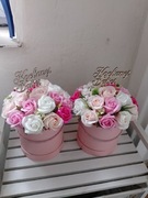 Flowerbox mydlany na prezent dzień babci i dziadka 